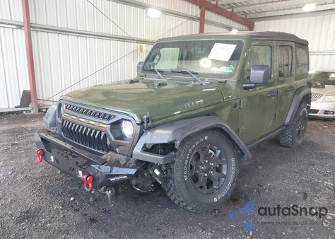 2020 Jeep Wrangler Unlimited Willys Sport 4X4 z USA, uszkodzony, nr VIN 1C4HJXDGXLW309945